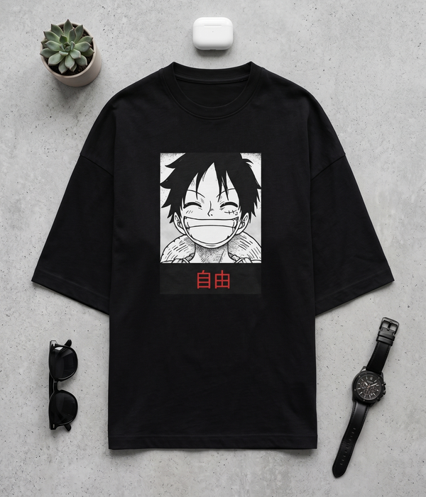 自由 Anime Oversized Terry Tee | Jiyuu Store India