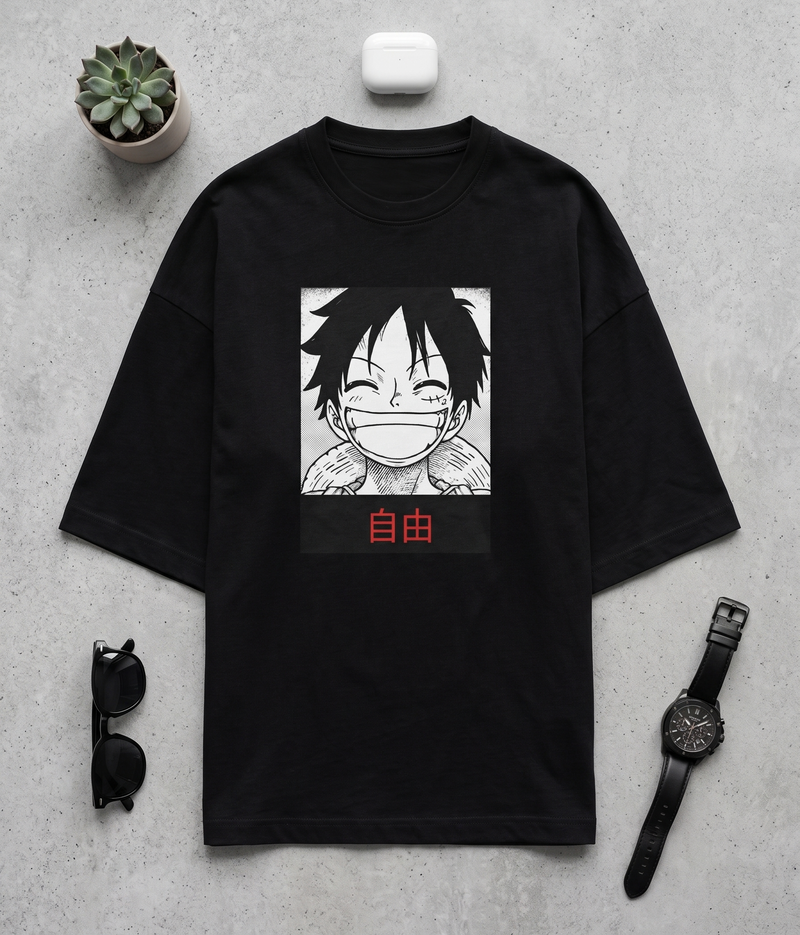自由 Anime Oversized Terry Tee | Jiyuu Store India